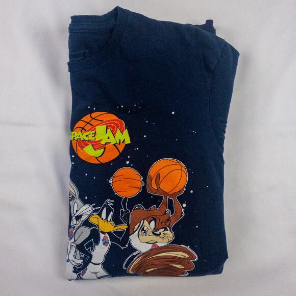 Looney Tunes Vintage Space Jam Tune Squad Blue Graphic Tee Shirt Mens Small - Picture 15 of 16